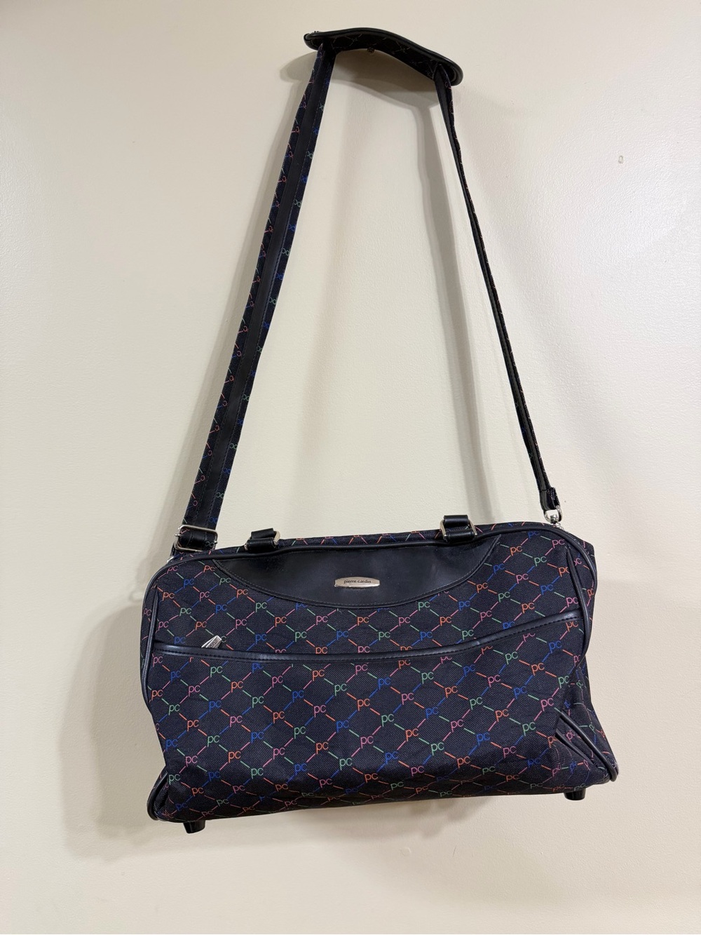 Pierre Cardin Navy Crossbody Bag with Multicolor Logo